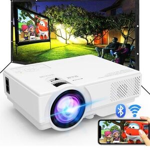 Projector and Screen with Bluetooth/Wi-Fi (Outdoor Indoor)